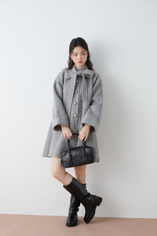 Flared Midi Wool Coat