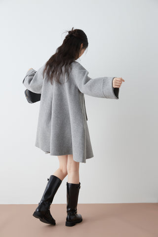 Flared Midi Wool Coat