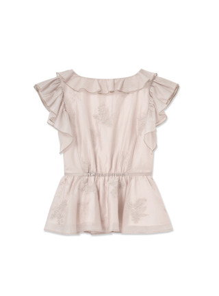 Embroidered Ruffle Top