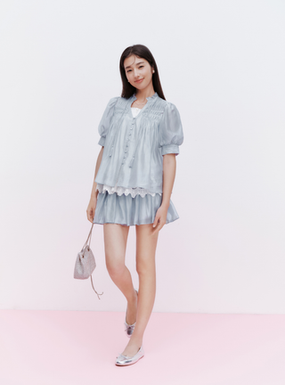 Embroidered Top & Skirt Set