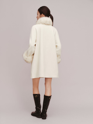 Fur-Collar Wool Coat