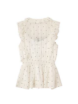 Sleeveless Front Ribbon Blouse