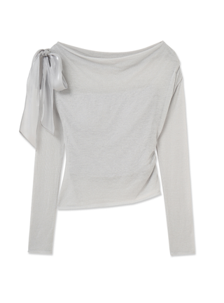 Shoulder Ribbon Knit Top