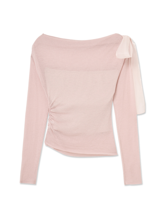 Shoulder Ribbon Knit Top