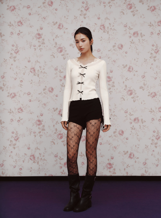 Front Bow Knit Top