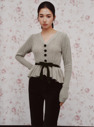Ruffle Hem Cardigan