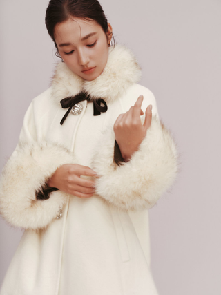 Fur-Collar Wool Coat