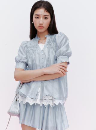 Embroidered Top & Skirt Set