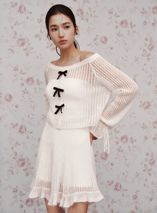 Knit Top & Skirt Set