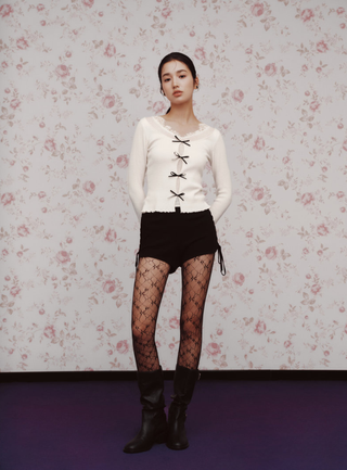 Front Bow Knit Top