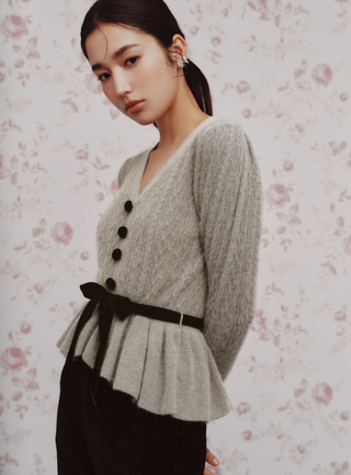 Ruffle Hem Cardigan