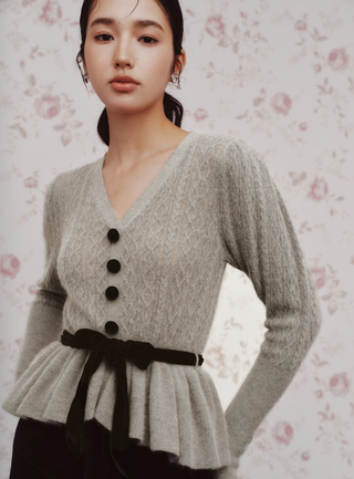 Ruffle Hem Cardigan