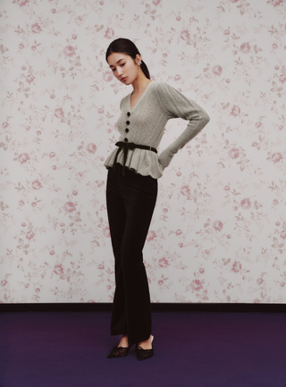 Ruffle Hem Cardigan