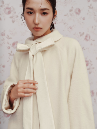 Ribbon-Collar Wool Coat