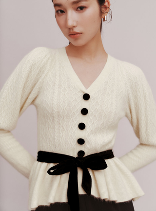 Ruffle Hem Cardigan