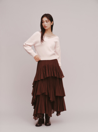 Lace Collar Knit Top