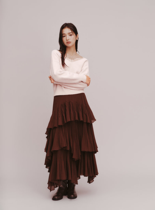 Lace Collar Knit Top