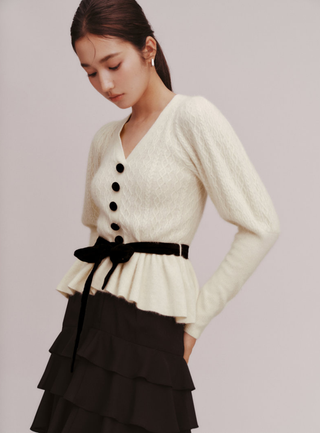 Ruffle Hem Cardigan