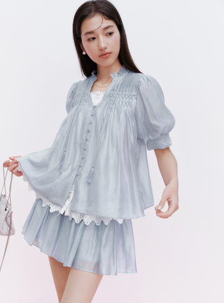Embroidered Top & Skirt Set