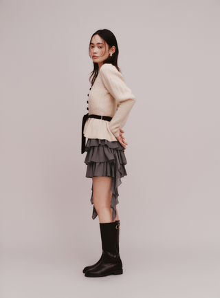 Ruffle Hem Cardigan