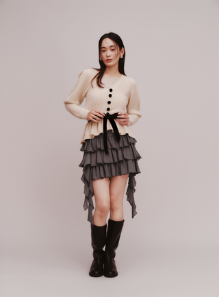 Ruffle Hem Cardigan