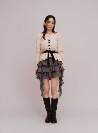 Ruffle Hem Cardigan