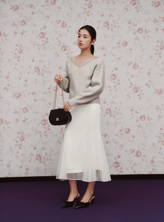Lace Collar Knit Top