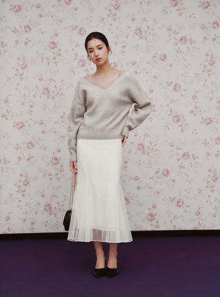 Lace Collar Knit Top