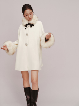 Fur-Collar Wool Coat