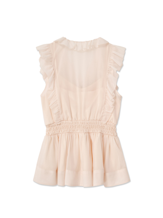 Sleeveless Front Ribbon Blouse