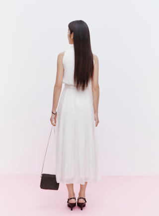 Chiffon Pleated Flare Dress