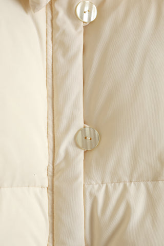 Scarf-Detail Down Coat in CREAM, Premium Women's Outwear at SNIDEL USA.