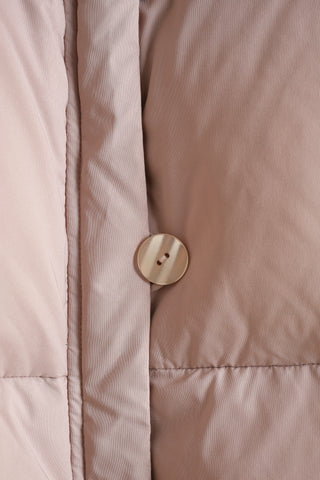 Scarf-Detail Down Coat in PINK, Premium Women's Outwear at SNIDEL USA.