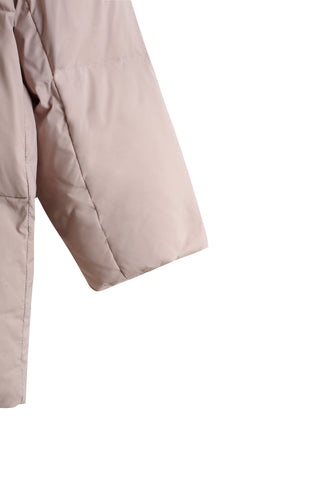 Scarf-Detail Down Coat in PINK, Premium Women's Outwear at SNIDEL USA.