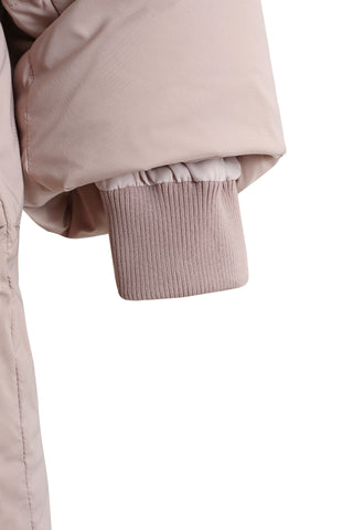 Scarf-Detail Down Coat in PINK, Premium Women's Outwear at SNIDEL USA.