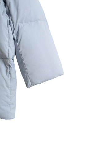 Scarf-Detail Down Coat in LIGHT BLUE, Premium Women's Outwear at SNIDEL USA.