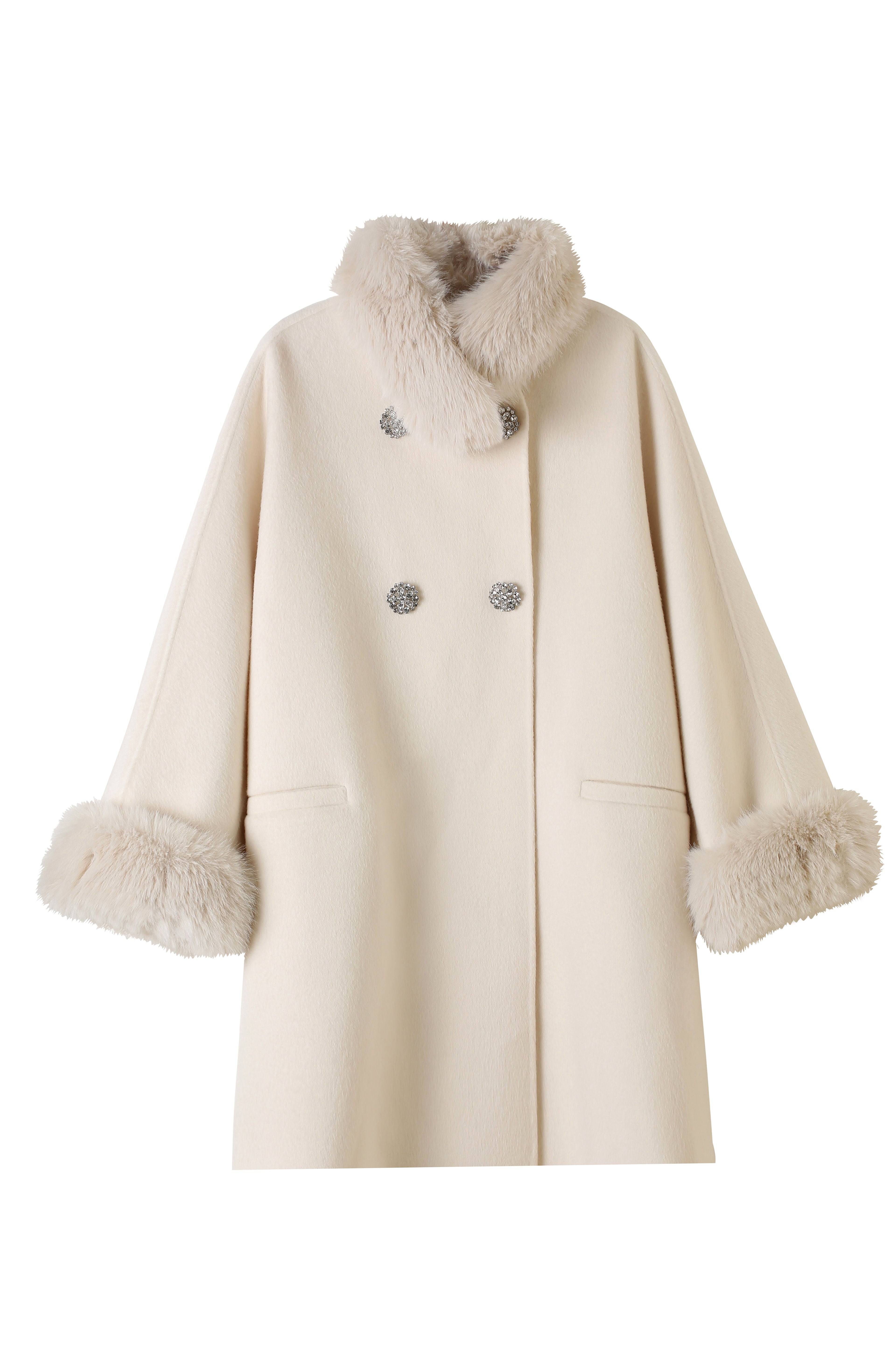 Faux Fur Collar Medium Wool Coat – SNIDEL