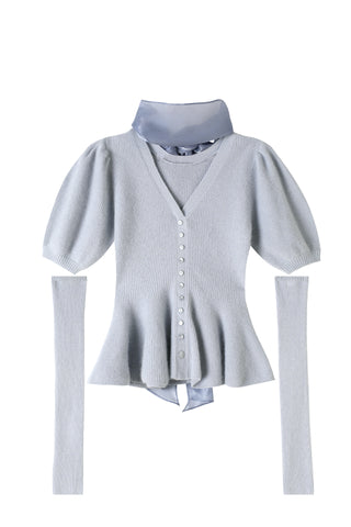 Detachable Sleeve Knit Top