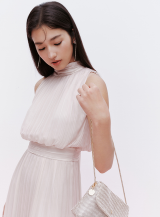 Chiffon Pleated Flare Dress