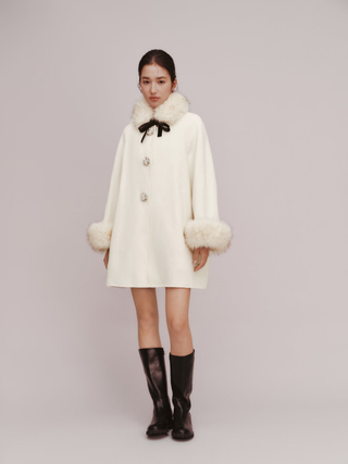 Fur-Collar Wool Coat