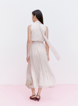 Chiffon Pleated Flare Dress