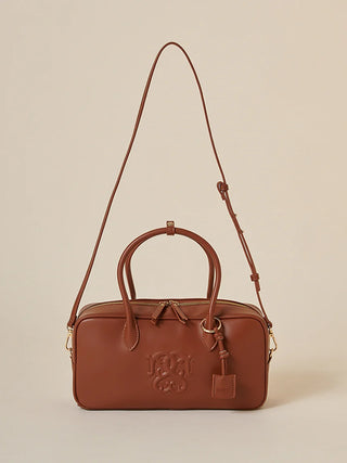 Embossed Logo Boston Bag