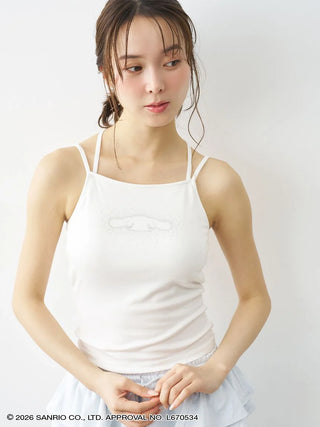 【Cinnamoroll】Glitter Printed Camisole with Built-in Bra