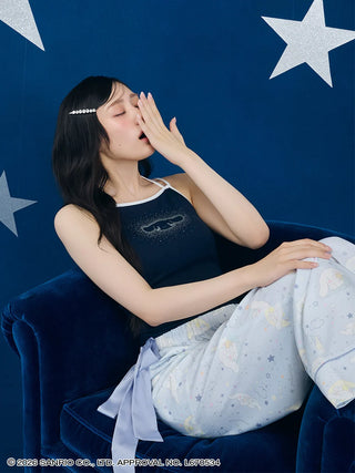 【Cinnamoroll】Glitter Printed Camisole with Built-in Bra
