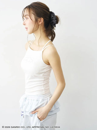 【Cinnamoroll】Glitter Printed Camisole with Built-in Bra