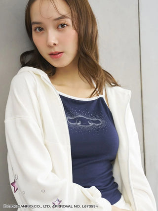 【Cinnamoroll】Glitter Printed Camisole with Built-in Bra