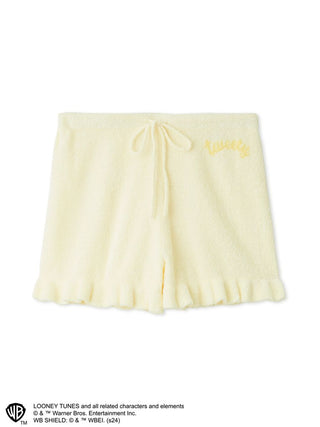 Tweety Bird Lounge Shorts in Yellow  at  Women's Luxurious Loungewear Outfits & Accessories at SNIDEL USA