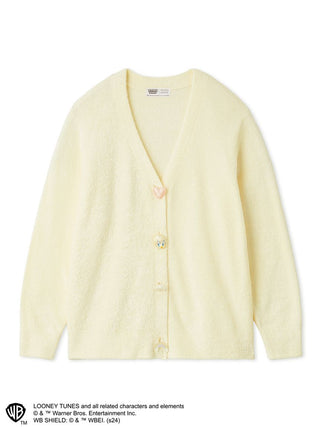 Soft Tweety Button-Up Cardigan in Yellow at Premium Women's Fashionable Cardigans, Pullover at SNIDEL USA