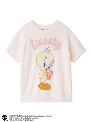 Cozy Tweety Bird Graphic Tee in Light Pink at Premium Fashionable Women's Tops Collection at SNIDEL USA