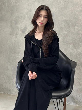 Terry Hoodie & Cami Dress Set